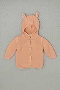 Sweterek z kapturem różowy Next Baby Bear 62/68 cm