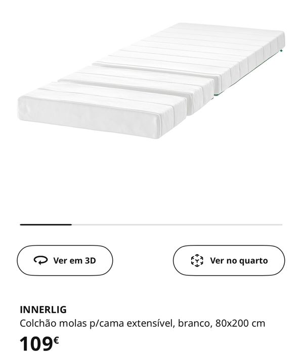 Cama de criança extensivel IKEA SUNDVIK com colchão de molas INNERLIG