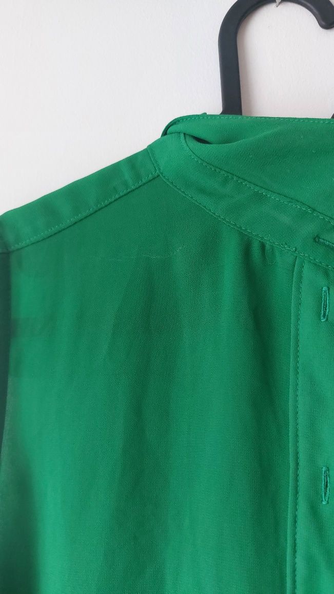 Zielona przezroczysta bluzka bez rękawów H&M rozmiar 38
