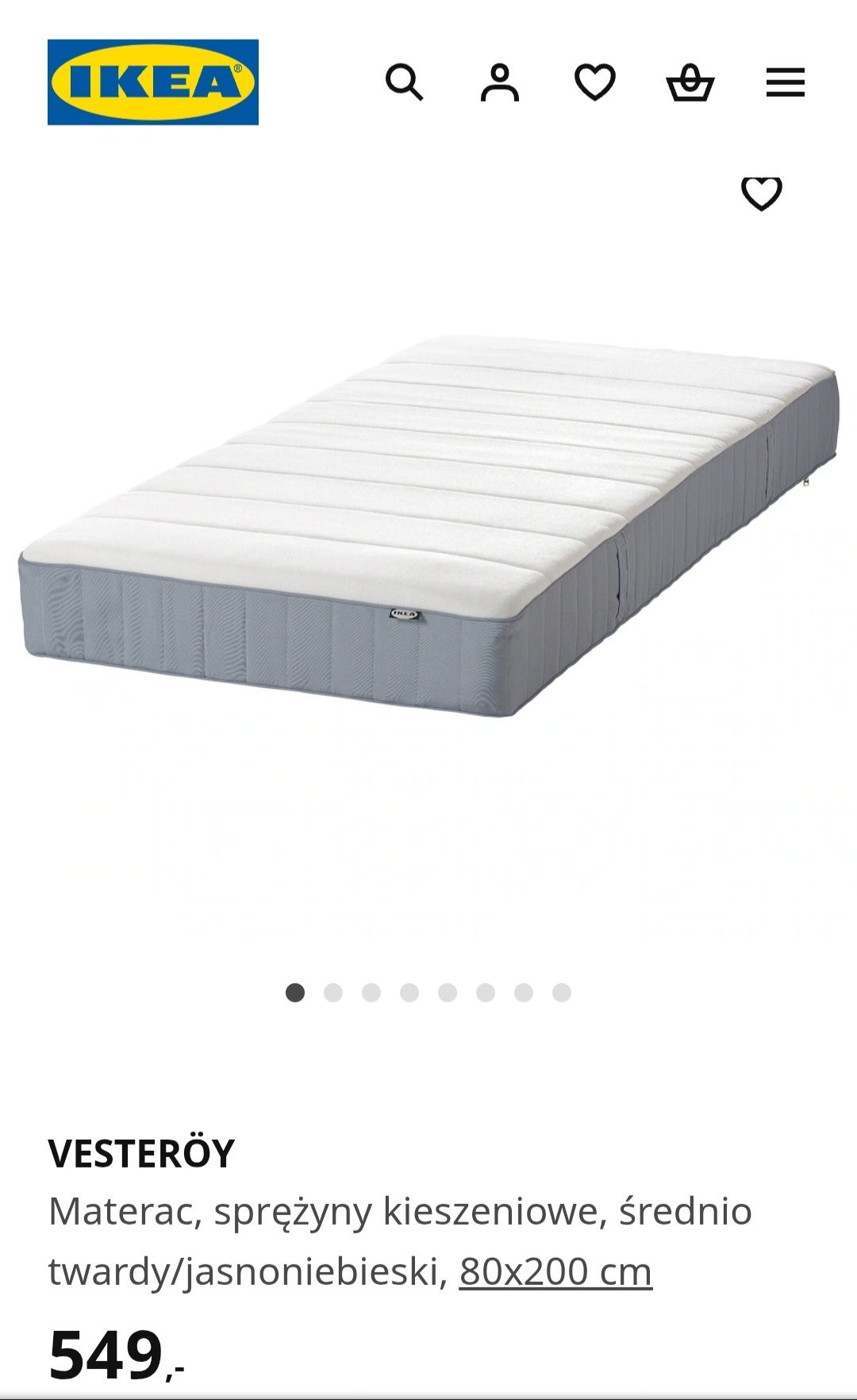 Materac Ikea Vesteröy 80×200