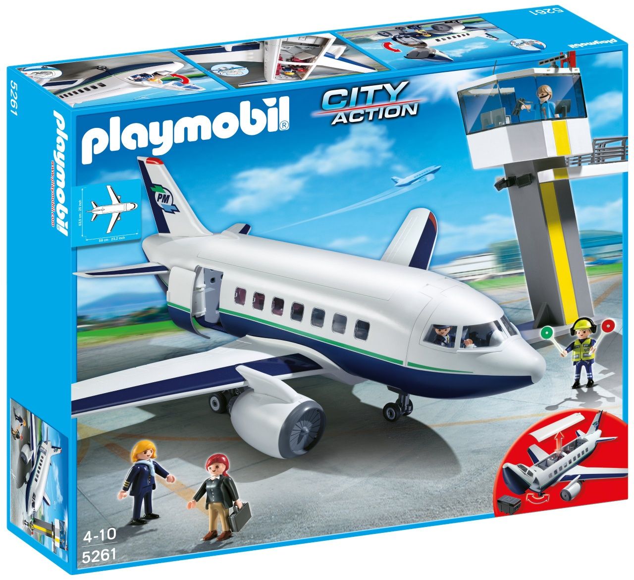 Nowy zestaw Playmobil 5261 samolot + wieża kontroli UNIKAT na prezent