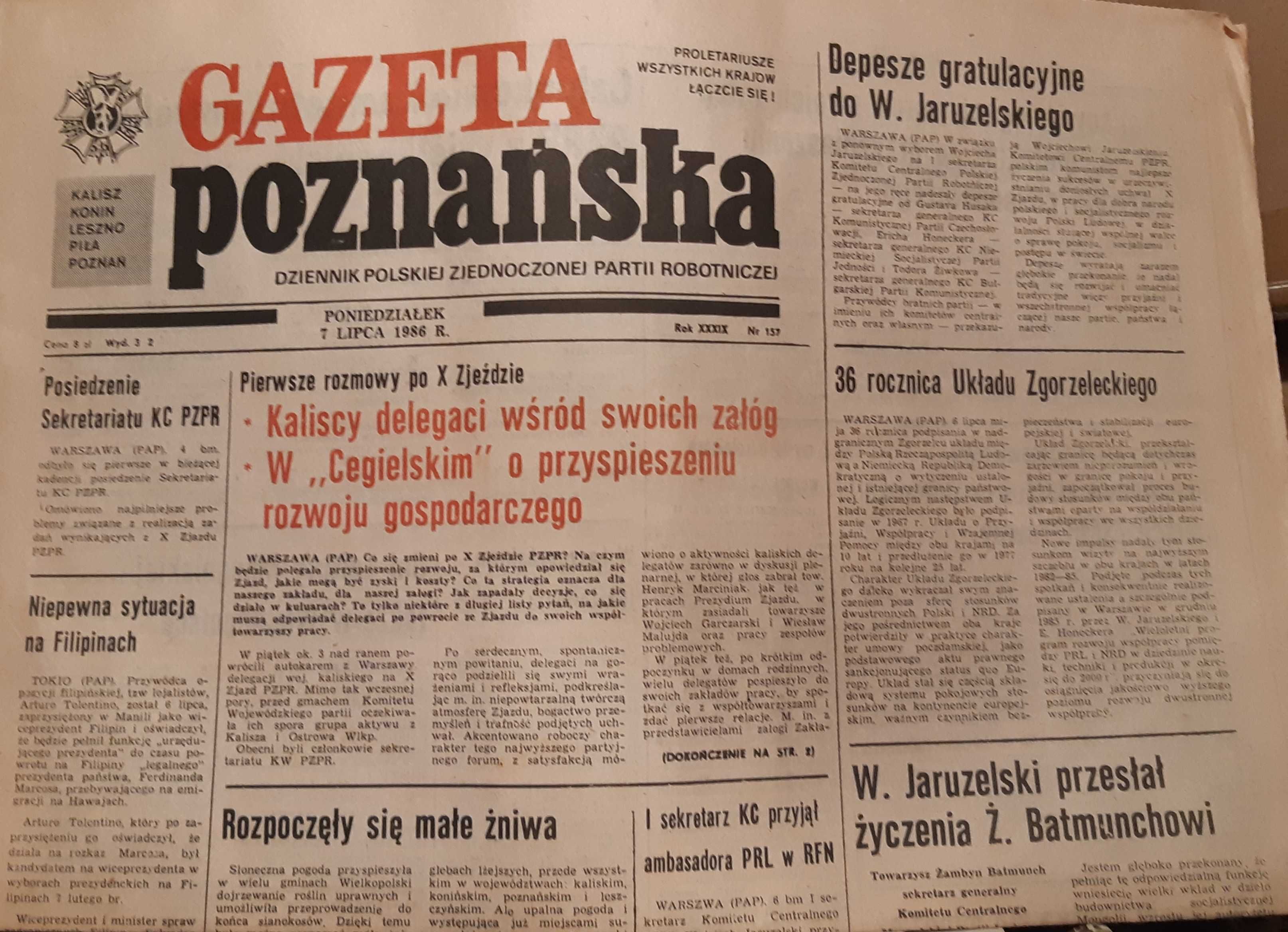 Gazeta poznańska 1986
