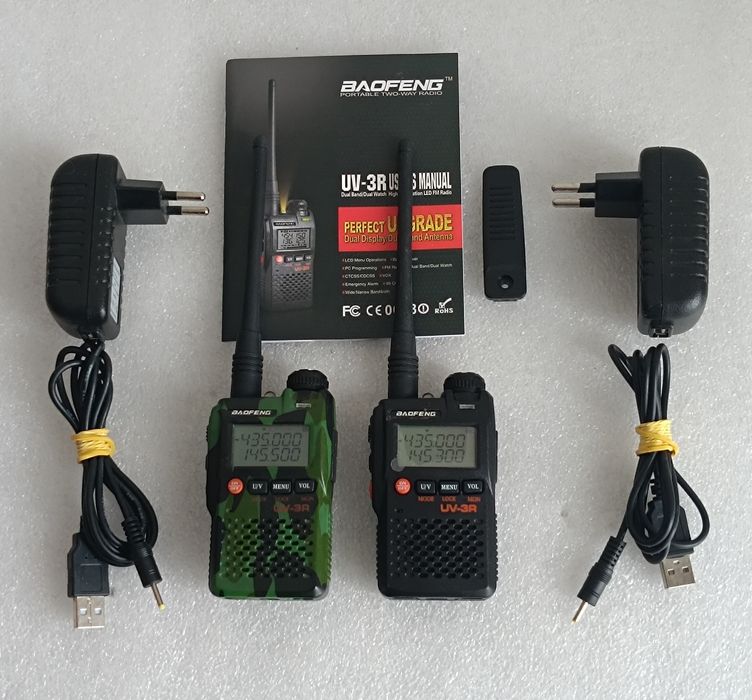 Рации, радиостанции Baofeng UV-3, 2 штуки.