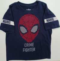 Granatowa bluzka chłopięca na krótki rękaw, t-shirt Spiderman, r. 110