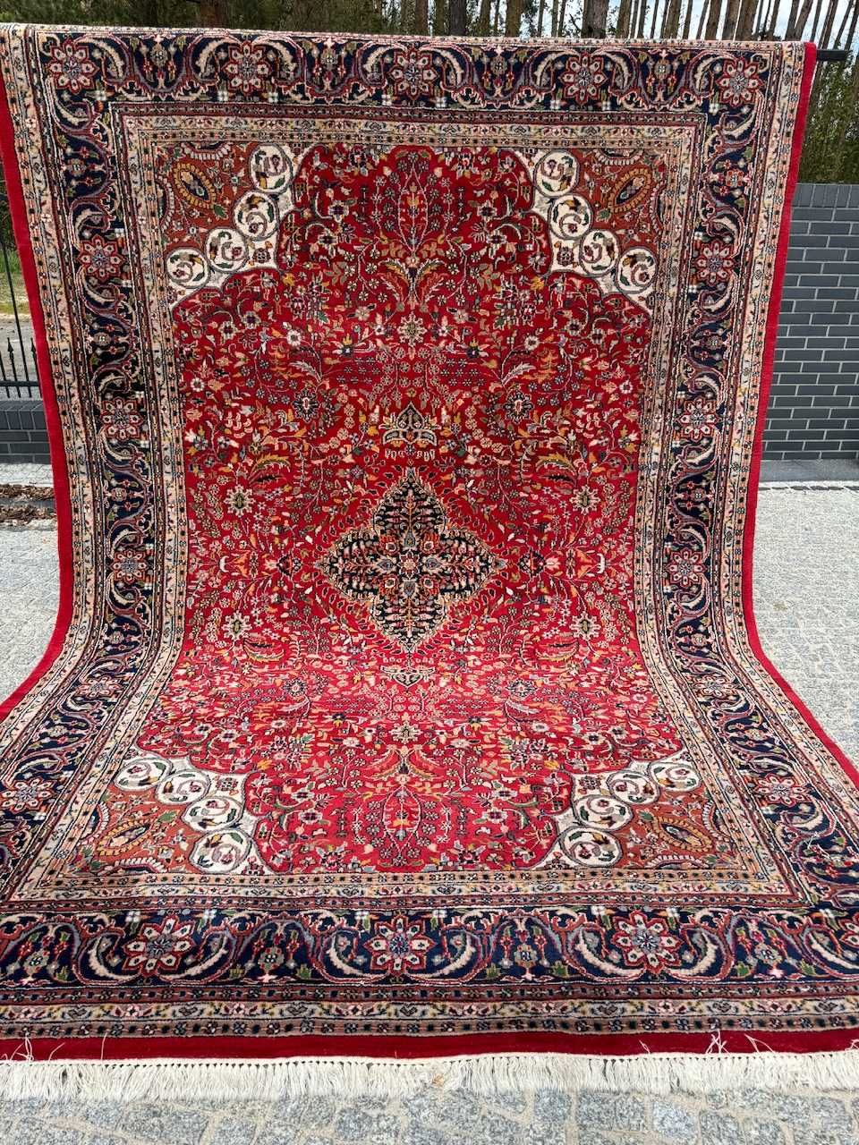 Kaszmirowy dywan perski r. tkany Indo Keshan 370x250 galeria 13 tyś