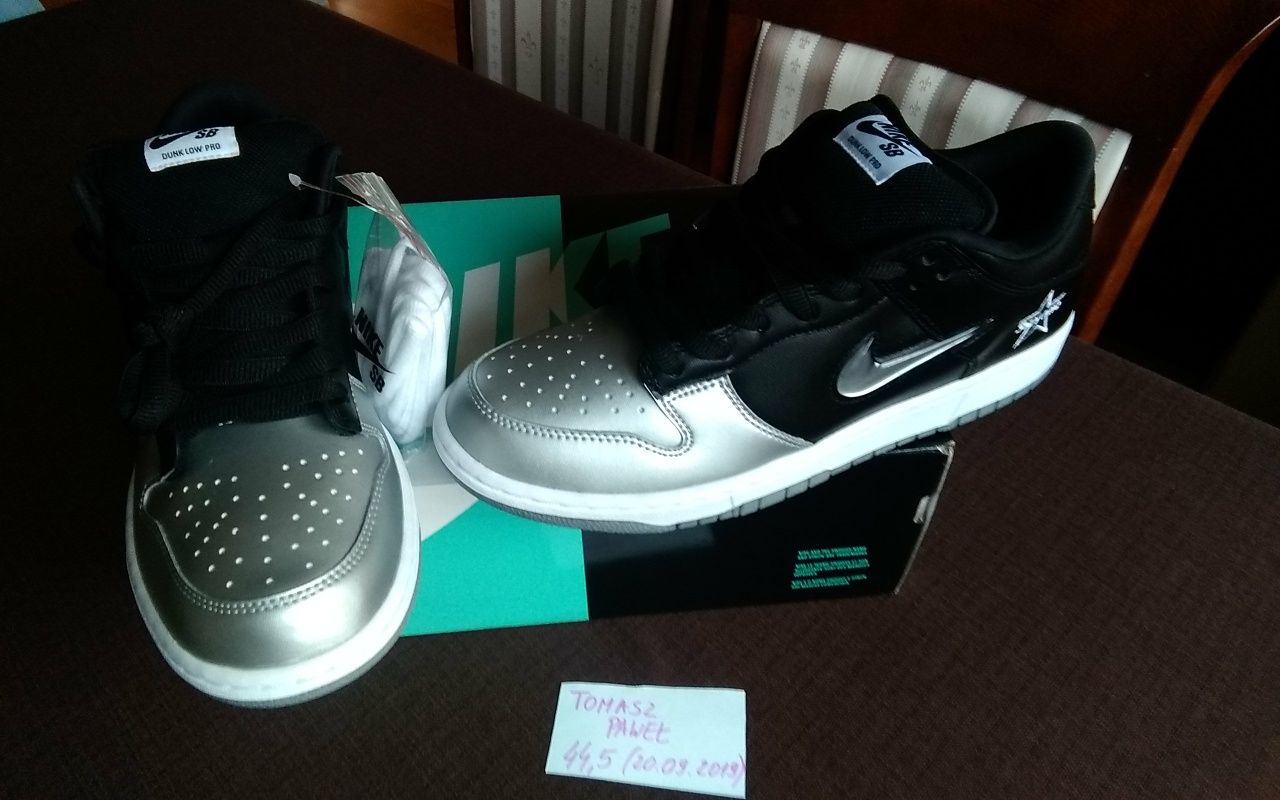 (roz. eur 44,5) Nike SB DUNK SUPREME (28,5 cm) czarne srebrne low