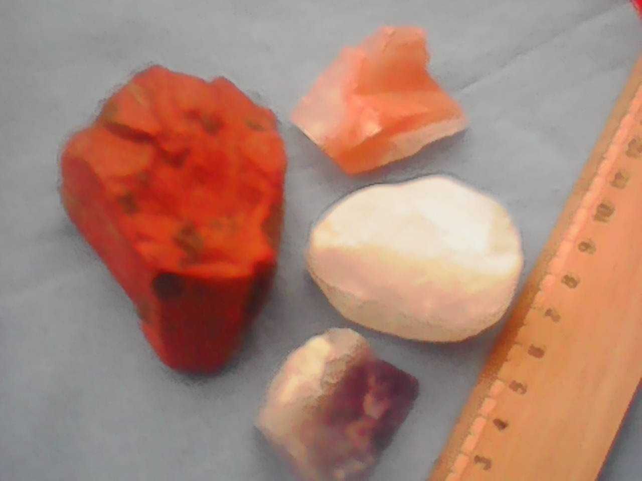 Zestaw Minerałów Surowych /Jaspis+Kamień Słoneczny+KryształG+Ametyst/