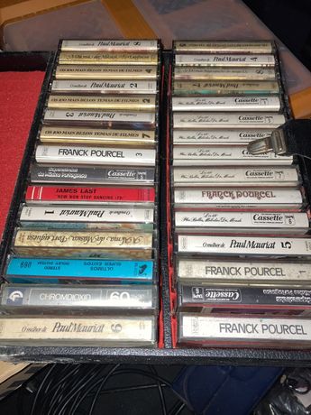 Conjunto 30 cassetes audio Franck Pourcel, Paul Mauriat e outros