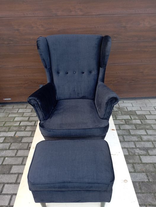 Fotel uszak z podnóżkiem