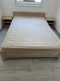 Łóżko z materacem i szafki nocne komplet