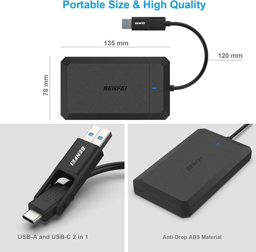 2.5 calowa Obudowa dysku twardego Benfei USB A/C