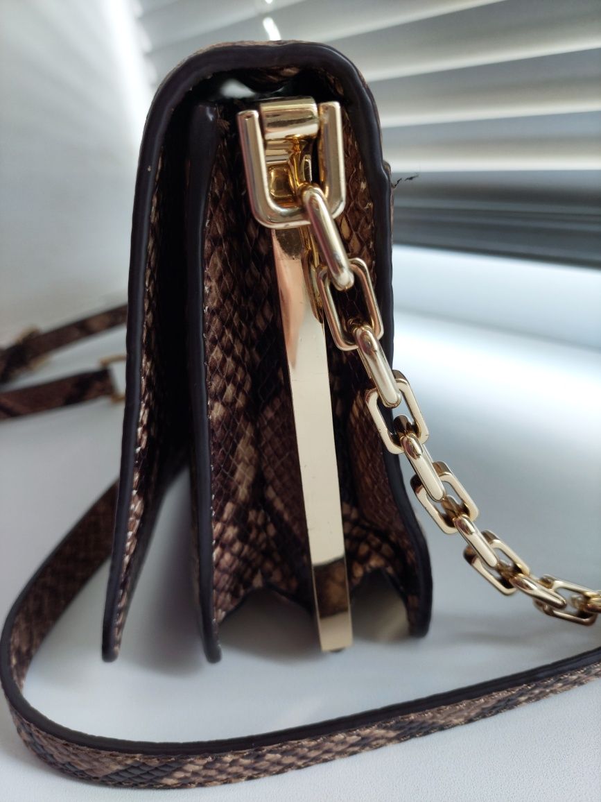 michael kors brinkley md python embossed leather cross-body