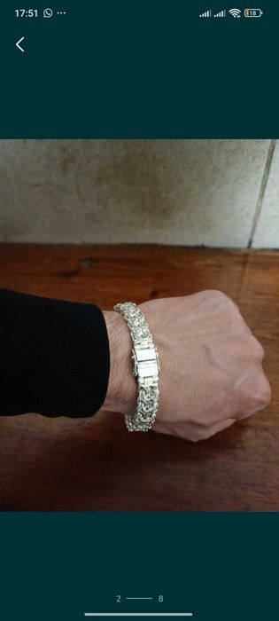 Срібний браслет 60г "Рамзес" чоловічий мужской серебряный браслет 925