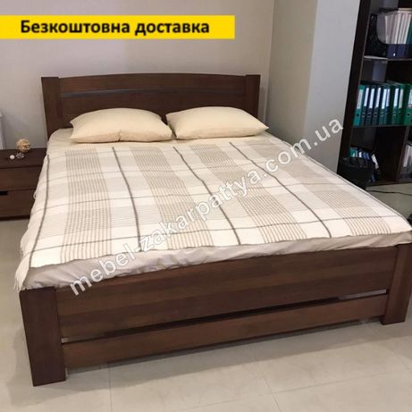 Ліжко деревяне двоспальне. Двуспальная кровать 90,120,140,160,180х200.