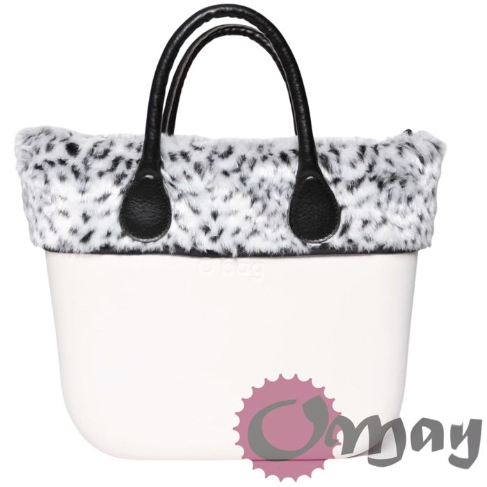 opaska do OBAG MINI ekofutro czarne cętki futro krótkowłose OMAY