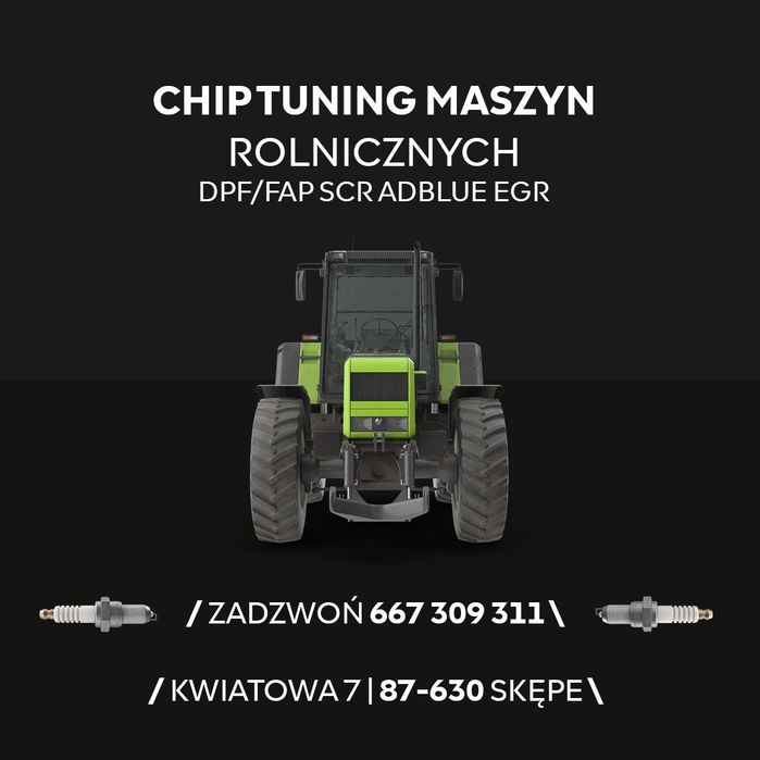 Zwiększanie mocy chiptuning  maszyny ciagniki rolnicze adblue dpf