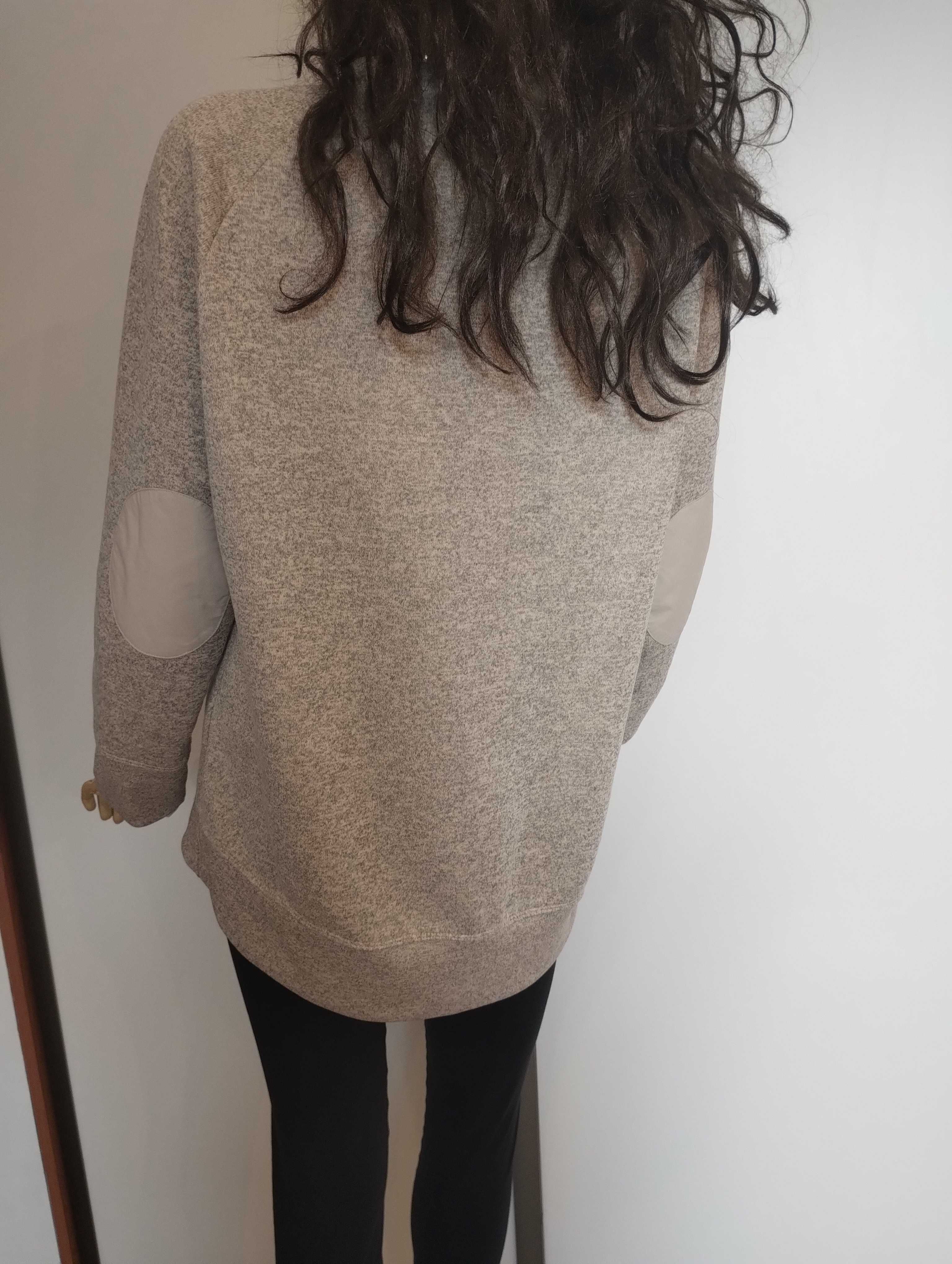 Bluza Quechua r. XL – beżowa, ciepła, z łatami
