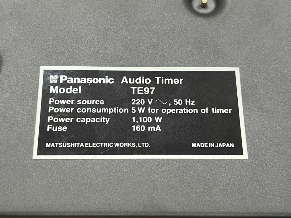 Audio Timer Panasonic TE97 Technics, Audio Room