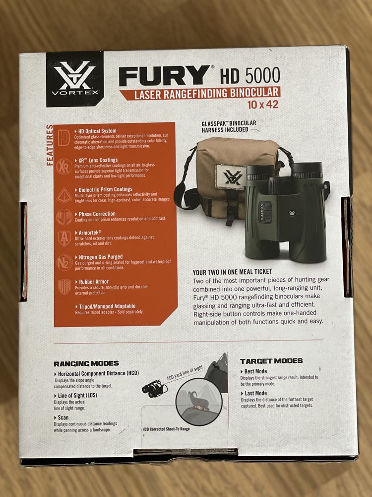 Далекомір/Бінокль Vortex Fury HD 5000 10x42