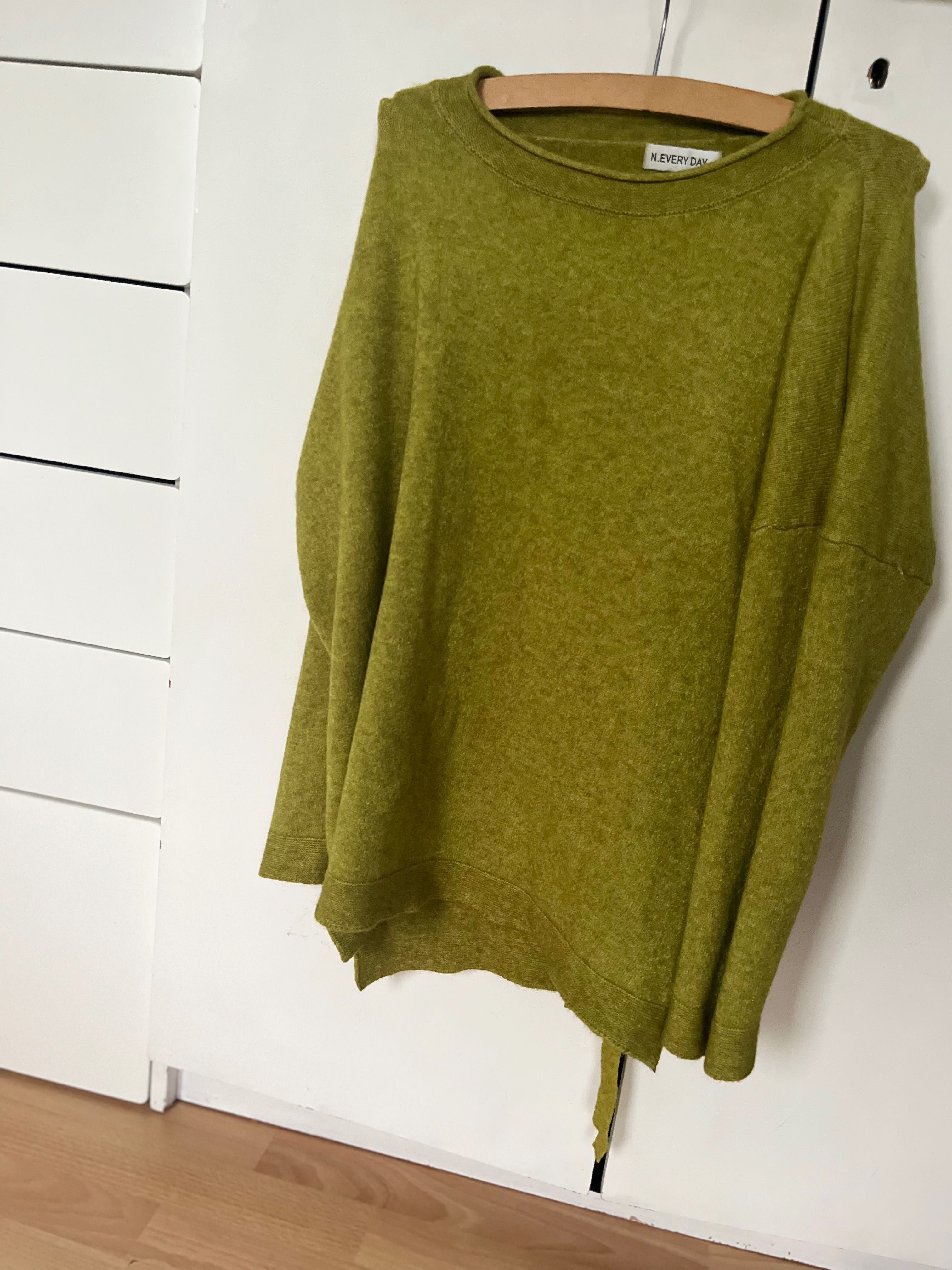Sweter damski zielony N.Everyday rozmiar S/M Wiskoza modal angora