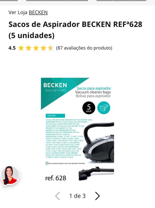 Sacos para aspirador Becken ref 628