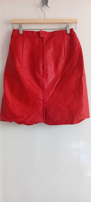 Czerwona mini skórzana spódnica Aspetto Vintage