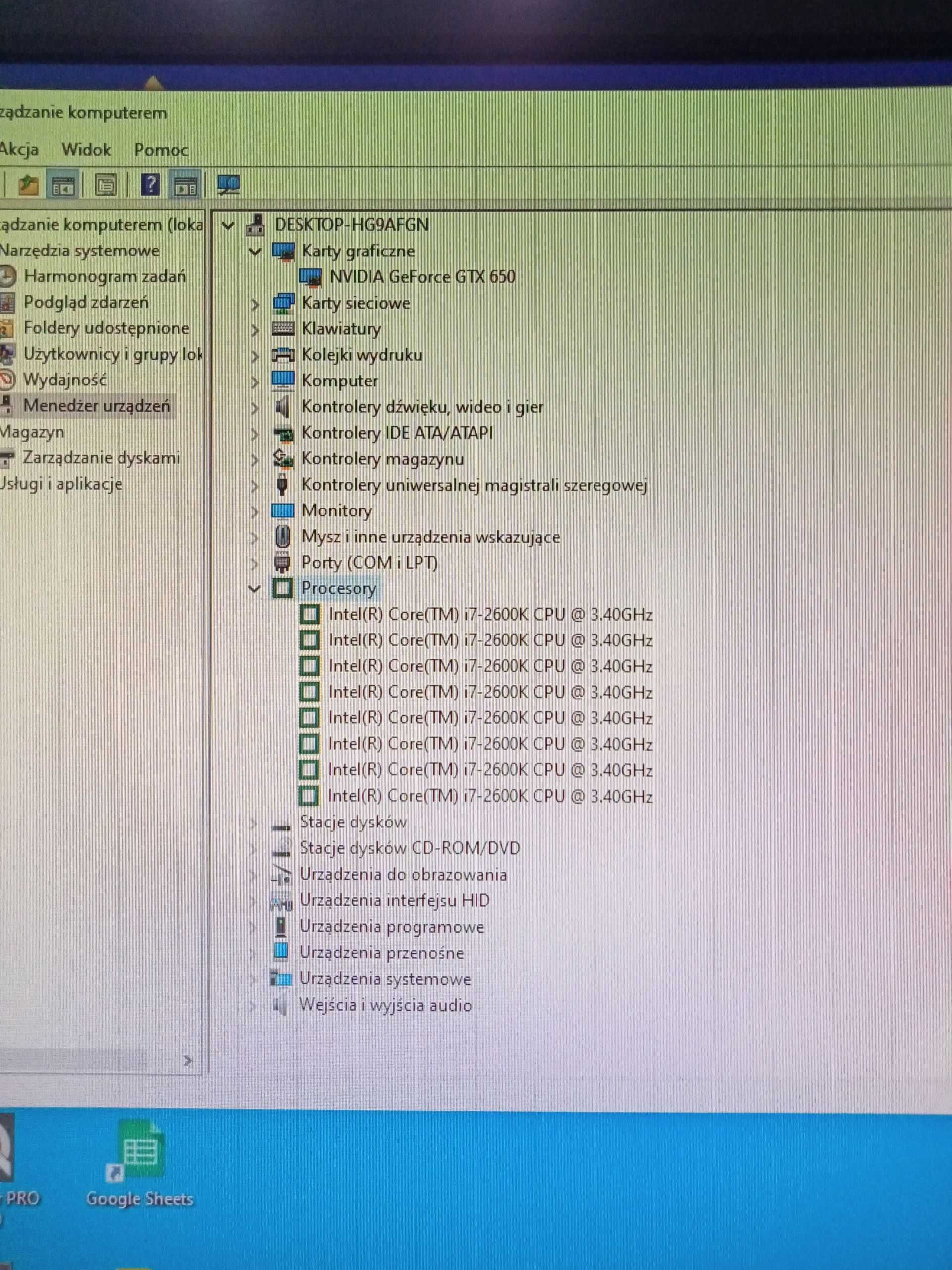 Komputer używany- i7 2600K, GTX 650, 32GB, Asus P8Z77-V, zasilacz 600W