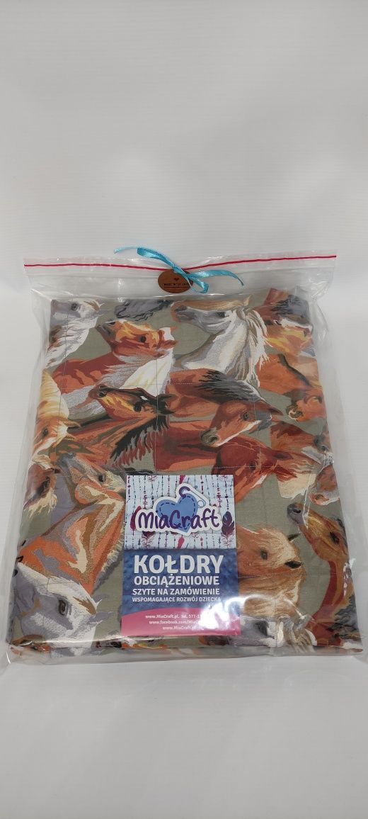 Kołdra obciążeniowa KONIE 1950 g. 110x80 cm MIKROKULKA 1200 ! PREMIUM!