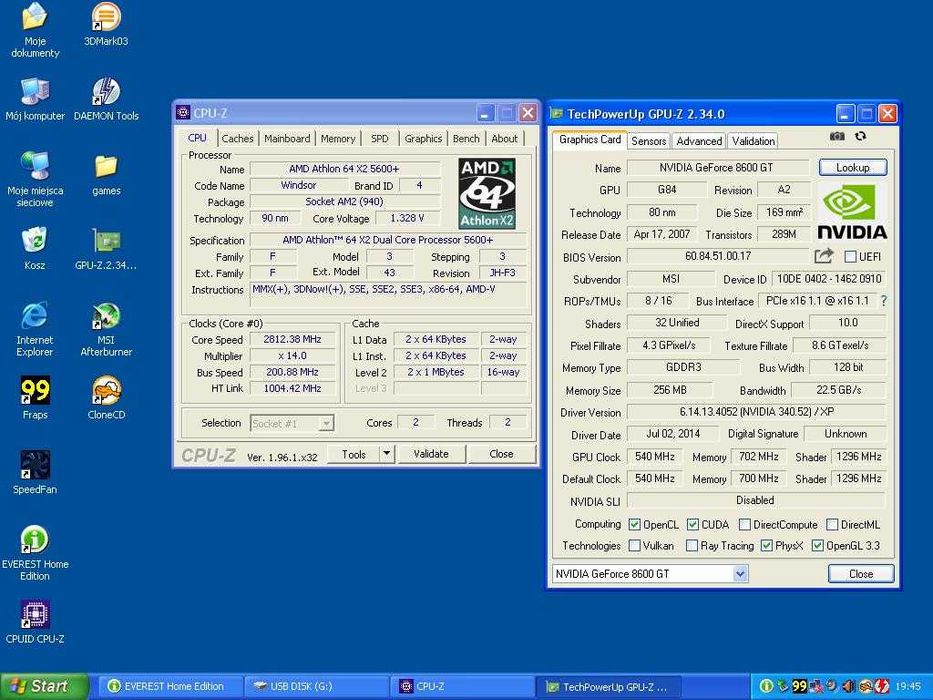 retro komputer Athlon64 X2 5600+ 8600Gt