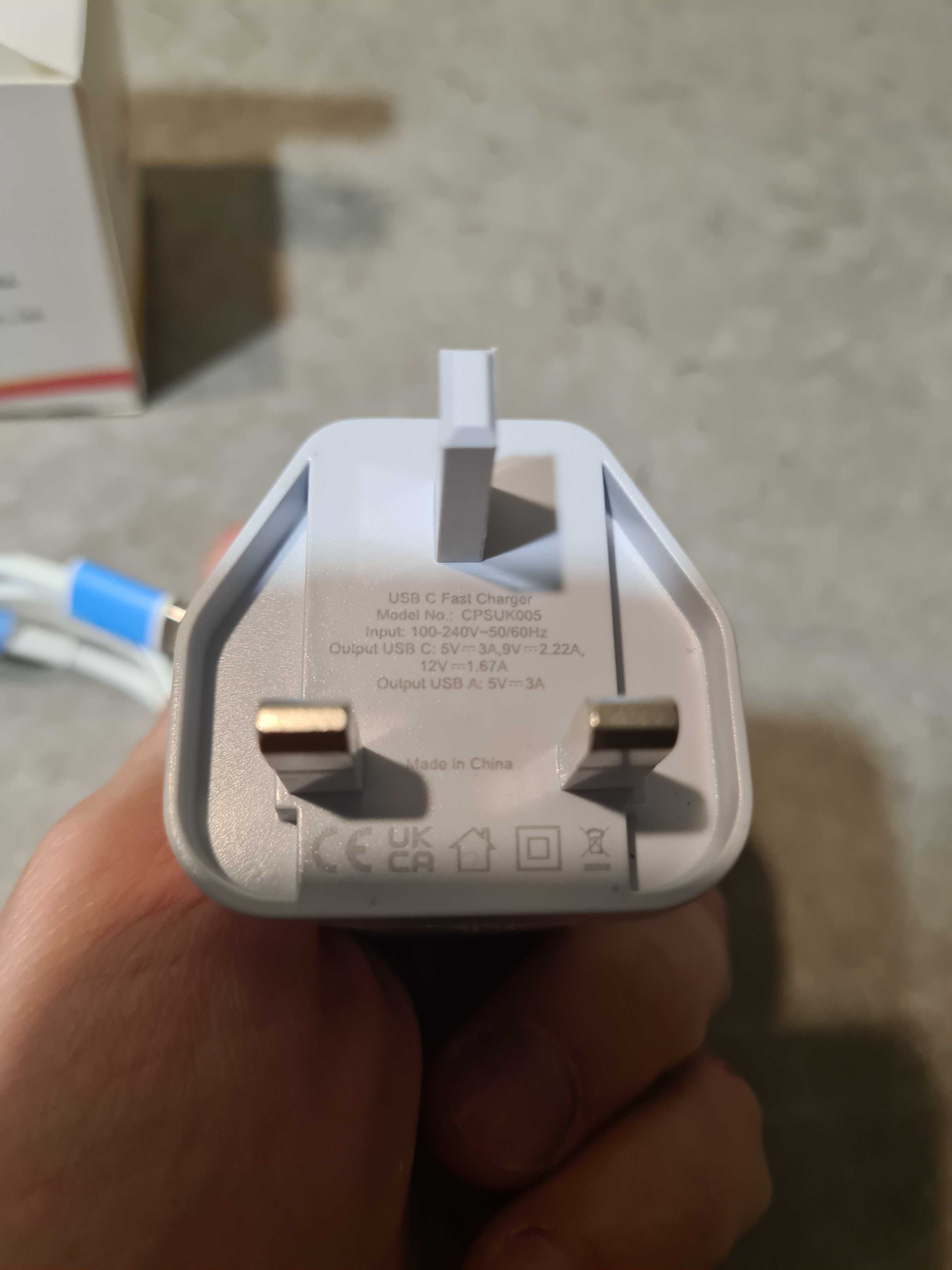 ładowarka brytyjska 40w Szybkiego ładowania + 2 przewody do Apple