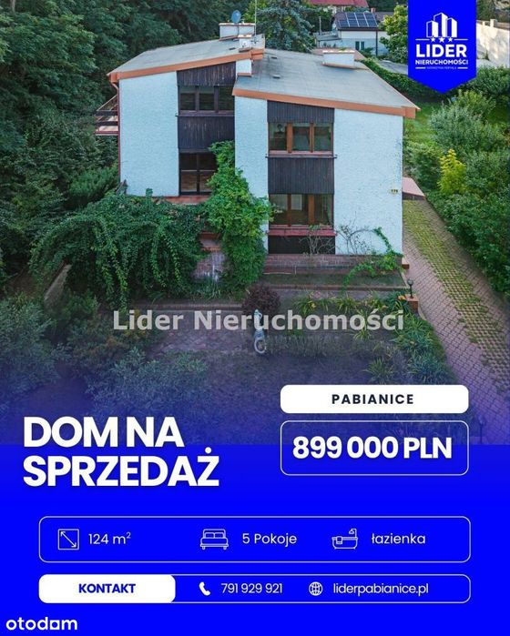 Dom z ogrodem przy Parku Wolności – ul. Moniuszki, Pabianice