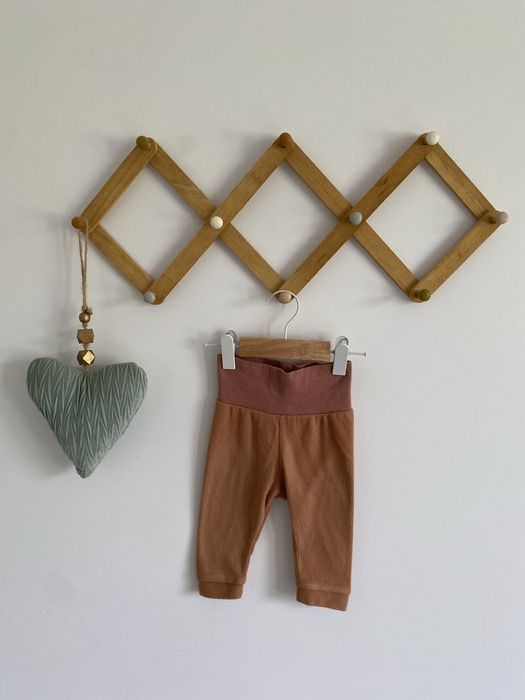 Spodnie polarowe ciepłe h&m 62 rude brzoskwiniowe