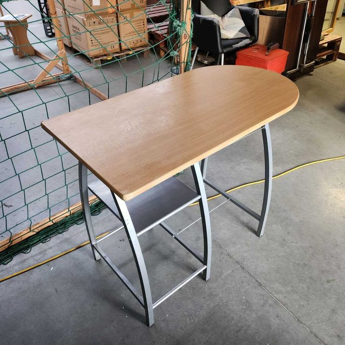 Kompaktowe biurko komputerowe 100x55 cm z półką | Metalowy stelaż