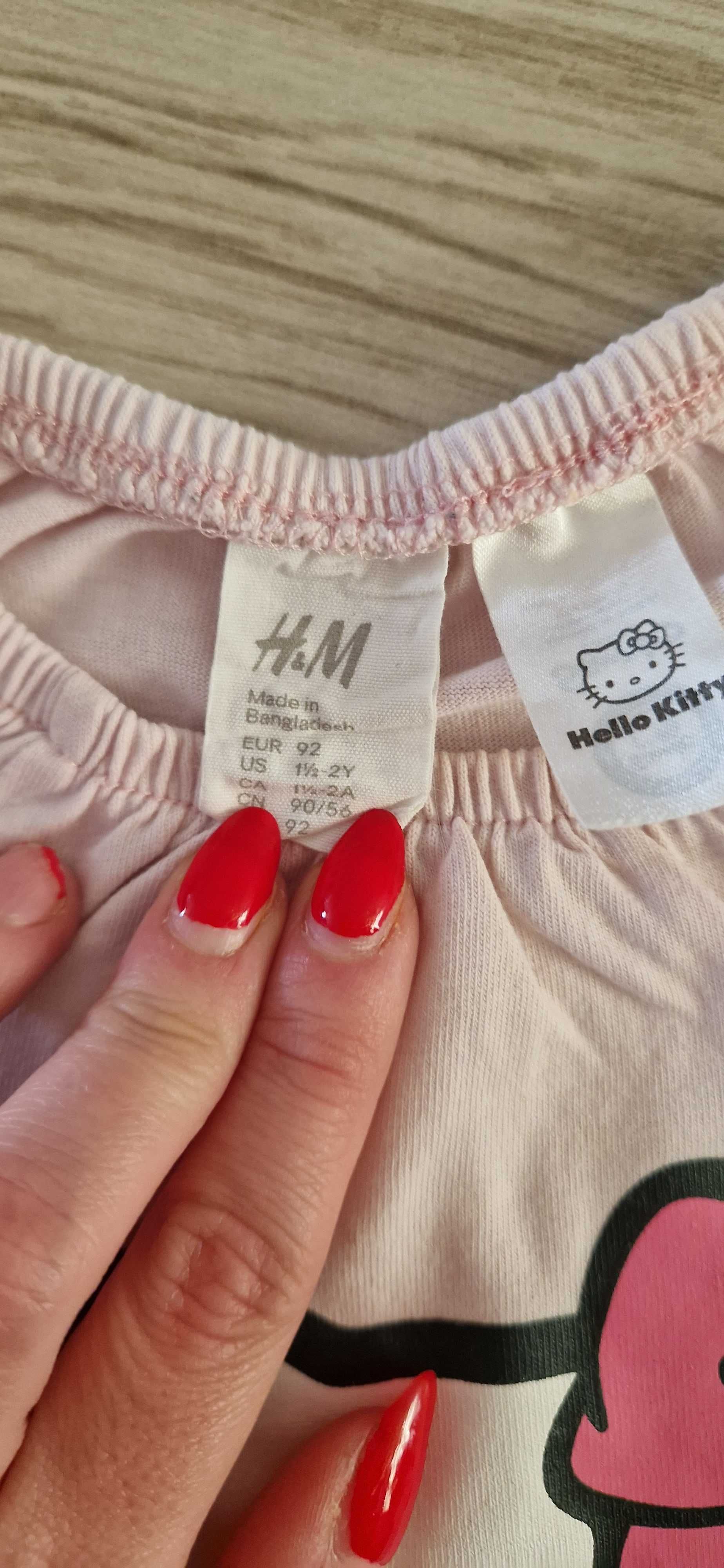Bluzka na długi rękaw róż Hello Kitty 92 H&M