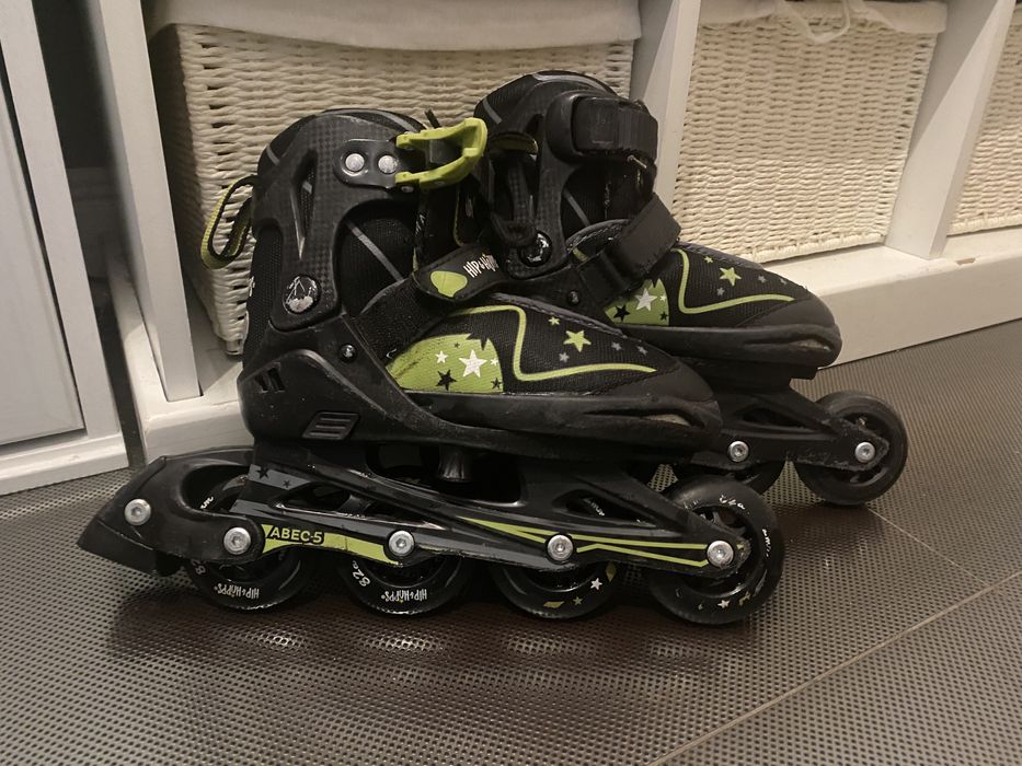 Rolki dziecięce z kauczukowymi kołami Hip- hopps regulowane roz. 29-33