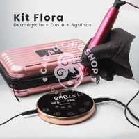 Kit Flora: Dermógrafo + Fonte + Agulhas - Micropigmentação