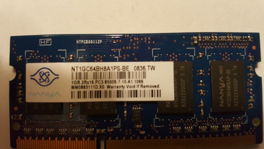 Продам оперативну пам'ять SODIMM DDR3(Nanya NT1GC64BH8A1PS-BE) 1GB