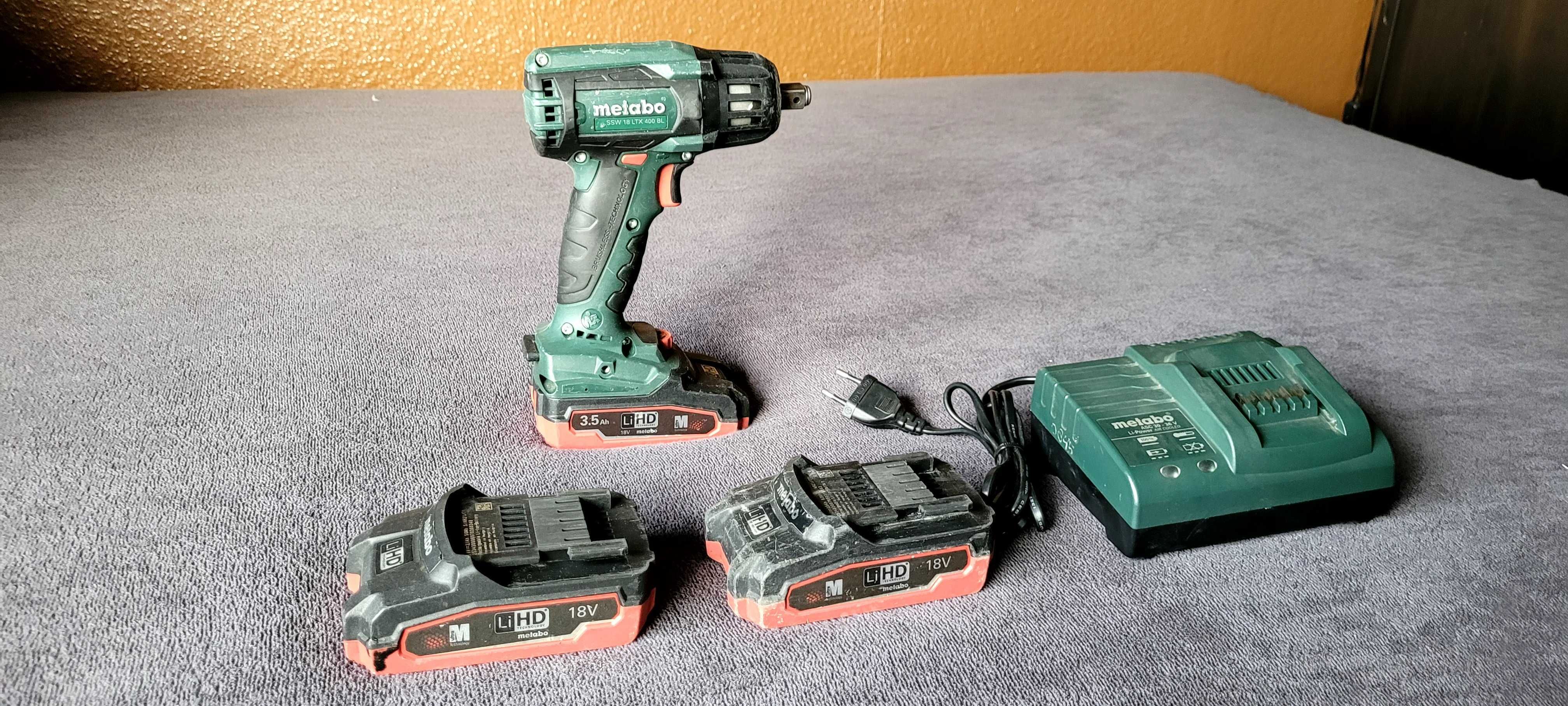 METABO SSW 18 LTX 400 BL zakrętarka udarowa   + 3 AKKU + ładowarka