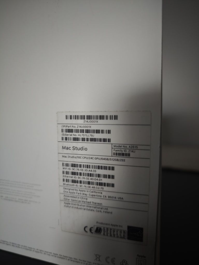 Apple Mac Studio M1 Max 64GB / 512GB