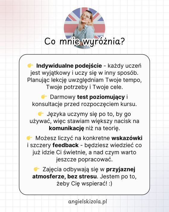 Zajęcia konwersacyjne z języka angielskiego dla dorosłych 60zł/45minut