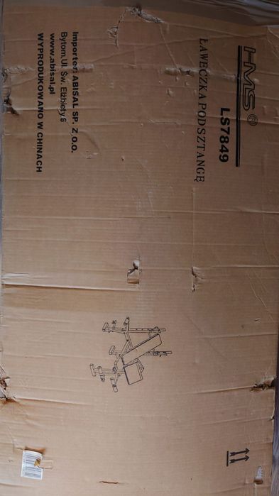 Ławka treningowa, gryf prosty i obciążenie