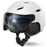 Odoland Kask narciarski snowboardowy biały S 54-56 cm wizjer lekki