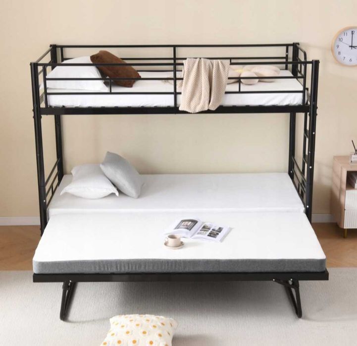 Łóżko piętrowe 3-osobowe 100x200 cm – prawie nowe, super wygodne!