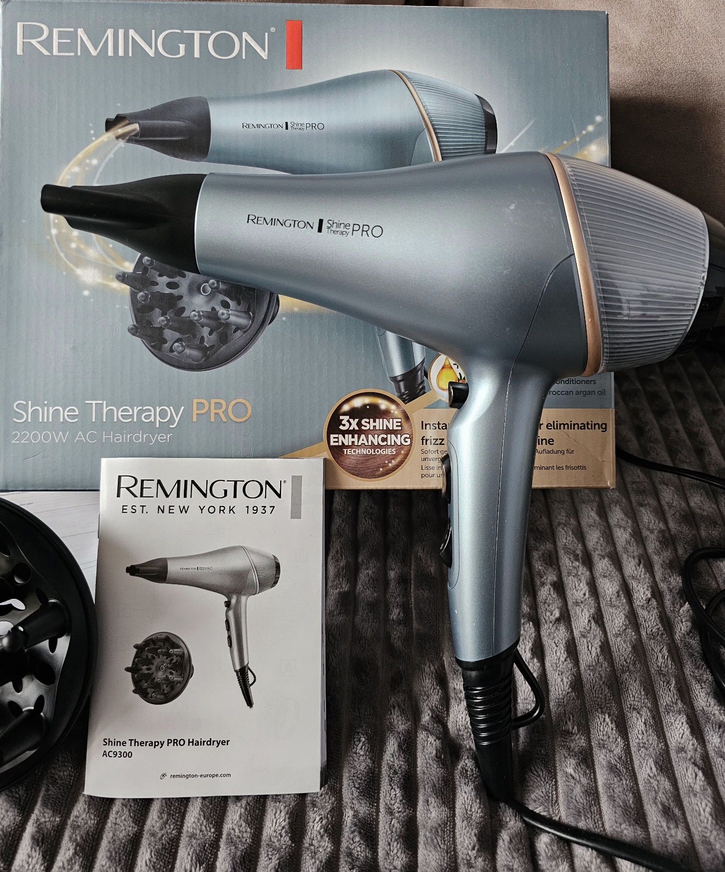Suszarka remington AC93300 shine therapy pro 2200W jonizacja zimny naw