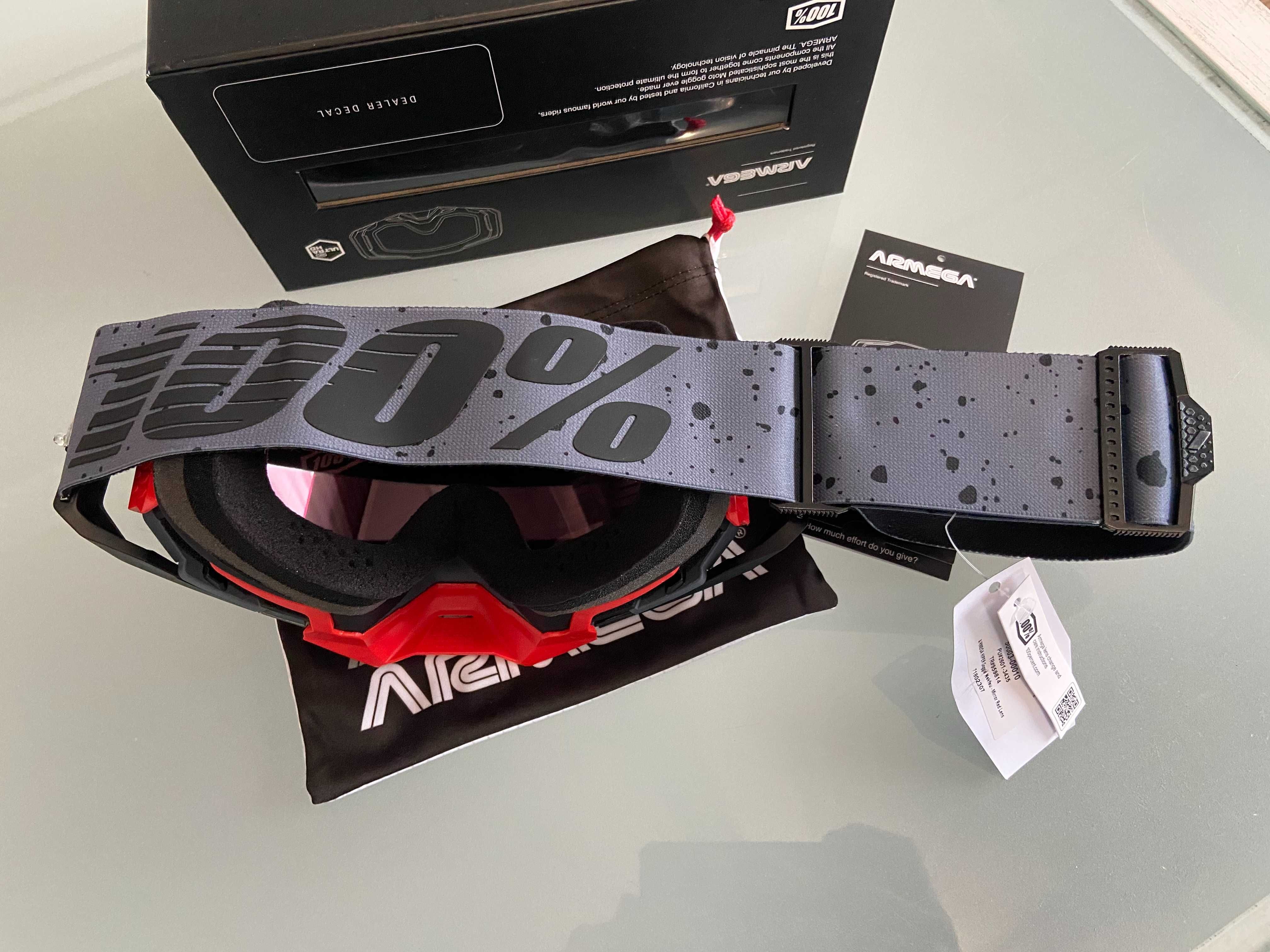 Gogle 100% Armega Nekfeu Red MX (cross,enduro,quad,mtb)