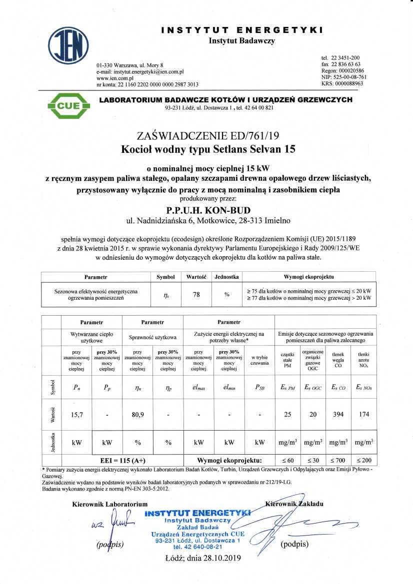 Kocioł, piec SETLANS Selvan 15 kW - tradycyjny / zasypowy