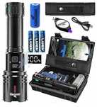 MOCNA latarka taktyczna led 30000 lm zoom POWERBANK LCD+USB SHADOWHAWK