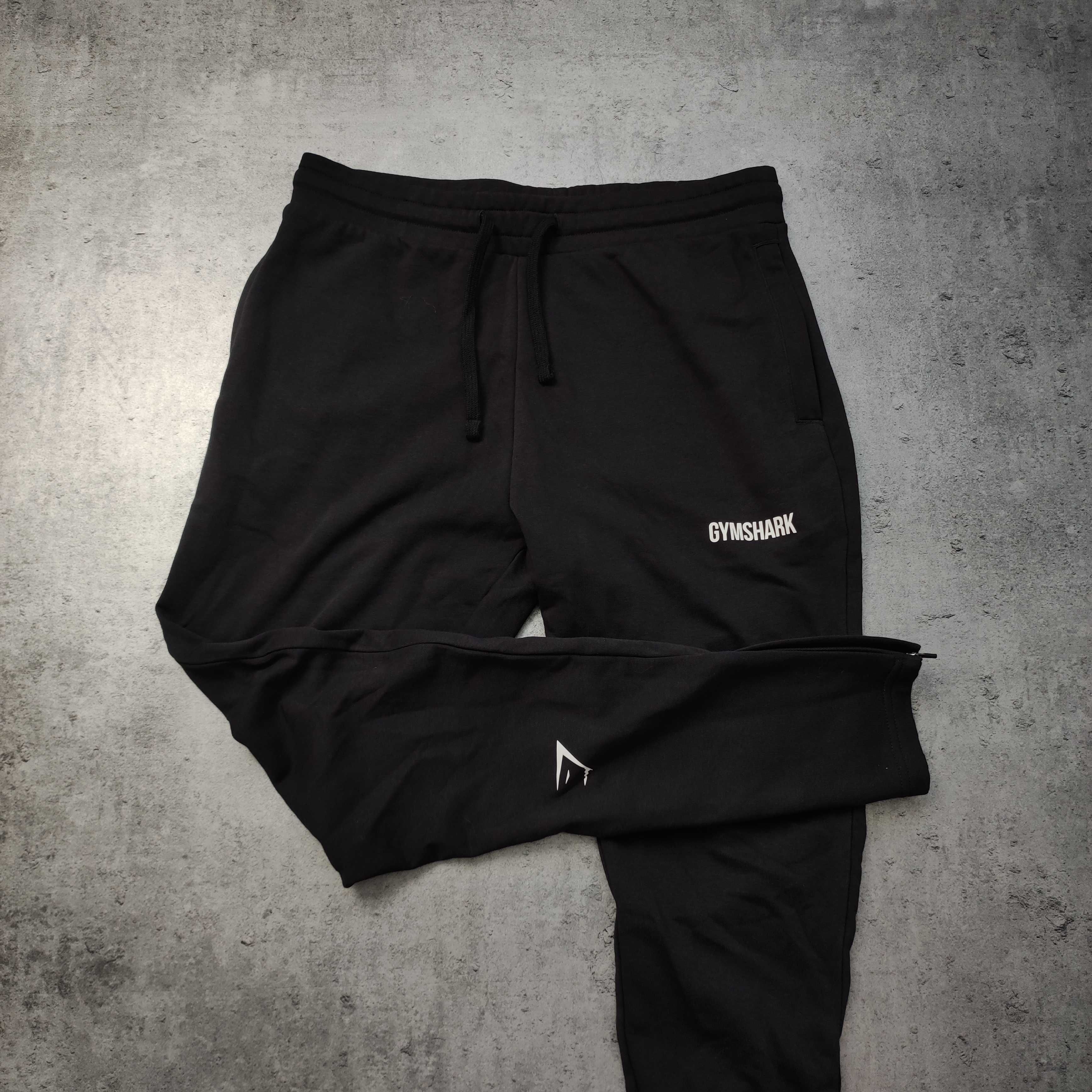 MĘSKIE Dresy Sportowe GYM Active Czarne Trening Joggery GymShark Logo