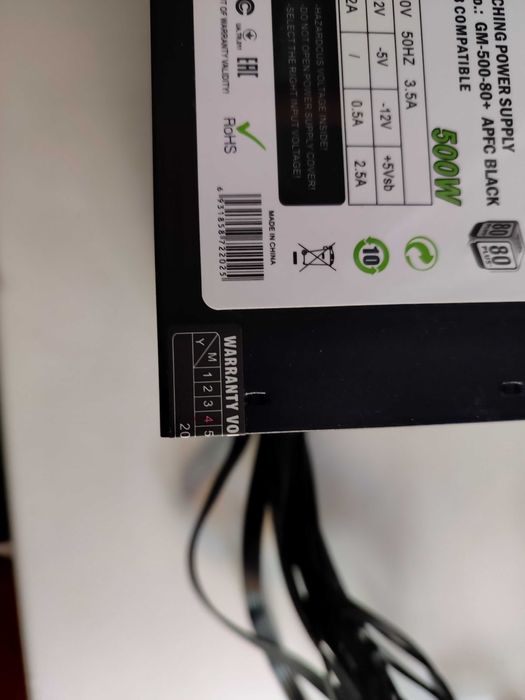 Блок живлення GameMax GM-500-80+ APFC Black — 500W