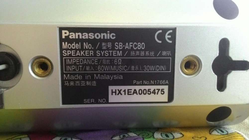 5 colunas Homecinema Panasonic SB-AFC80